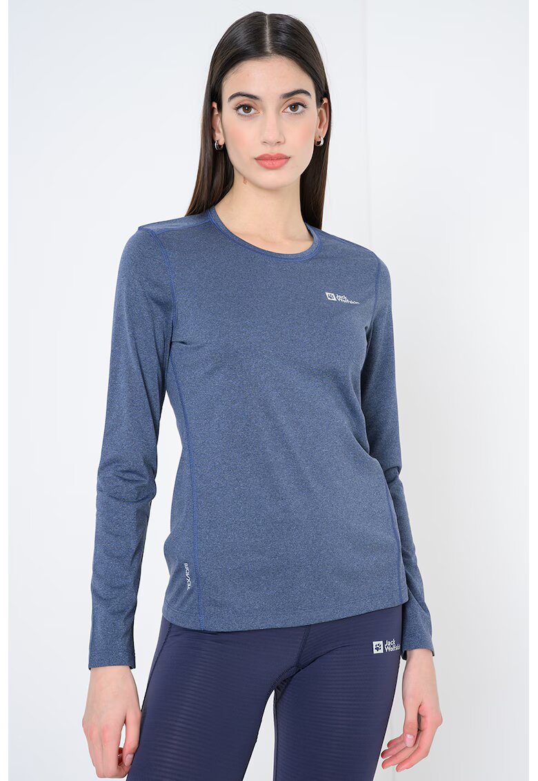 Jack Wolfskin Bluza regular fit cu imprimeu logo discret Sky Thermal - Albastru inchis