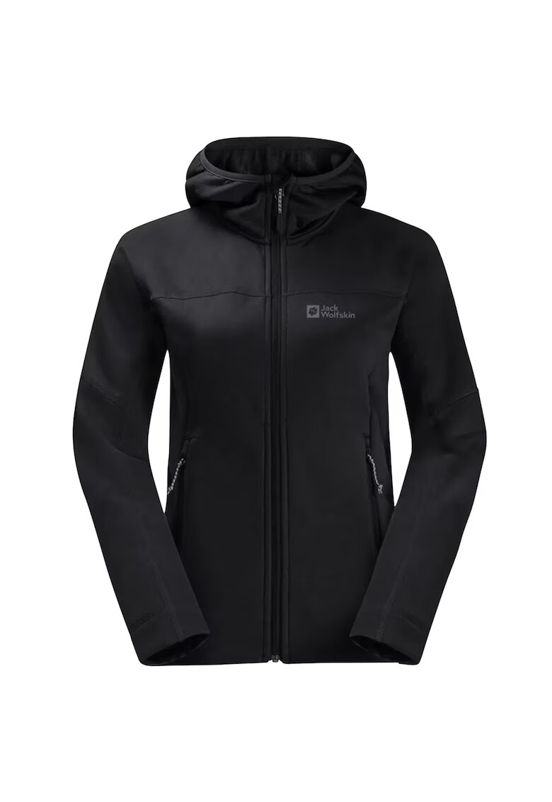 Jack Wolfskin Bluza sport din fleece - Hirschberg Hooded FZ W 1710871 - Negru