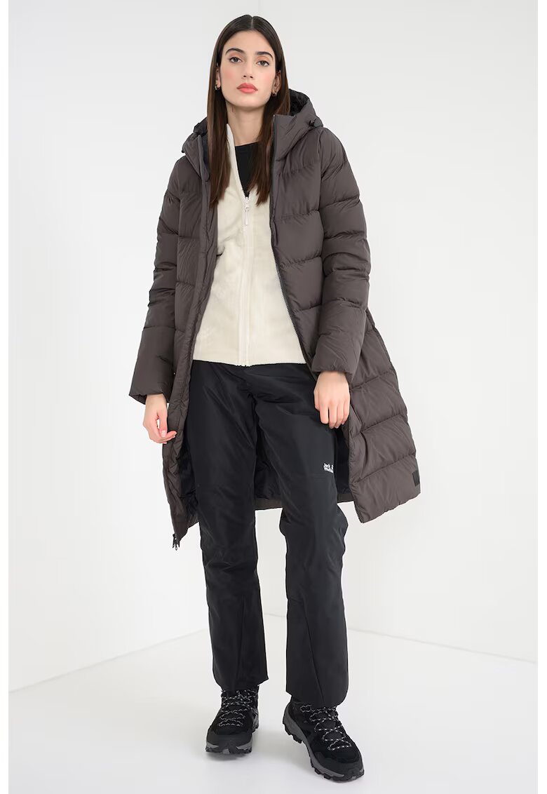 Jack Wolfskin Geaca matlasata cu umplutura de puf si gluga Frozen Palace - Gri antracit