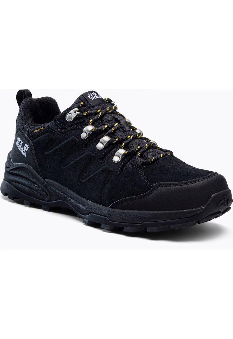 Jack Wolfskin Ghete trekking pentru barbati - Refugio Texapore - Piele naturala - Cauciuc - Negru - Negru