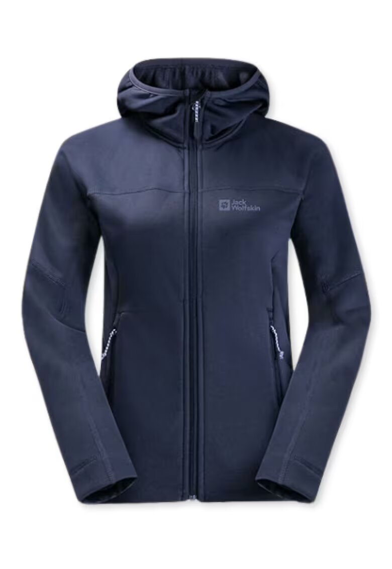 Jack Wolfskin Hanorac femei - Hirschberg - gluga - albastru - poliester