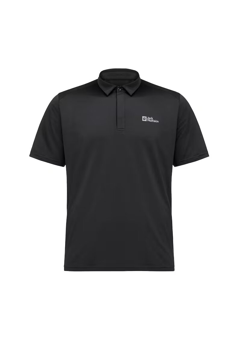 Jack Wolfskin Tricouri polo de barbati - Delfami Polo Shirt 1809801 - Negru