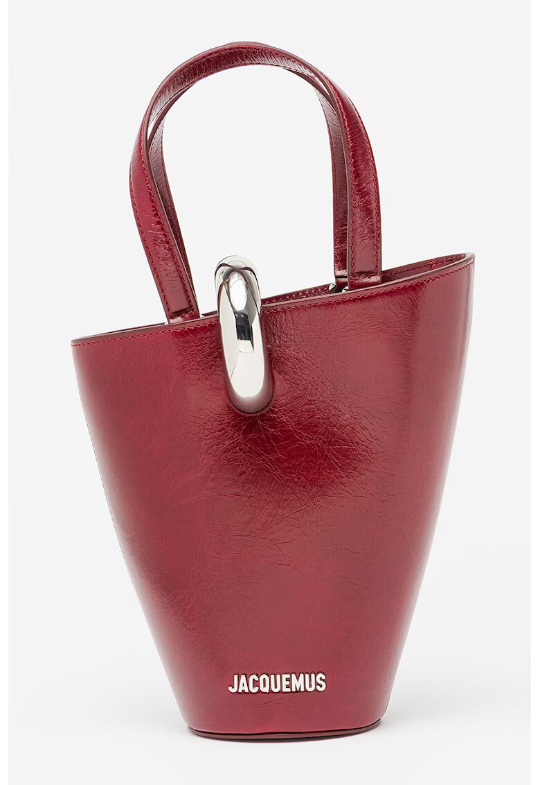 JACQUEMUS Geanta bucket mica cu model asimetric Bambola - Visiniu