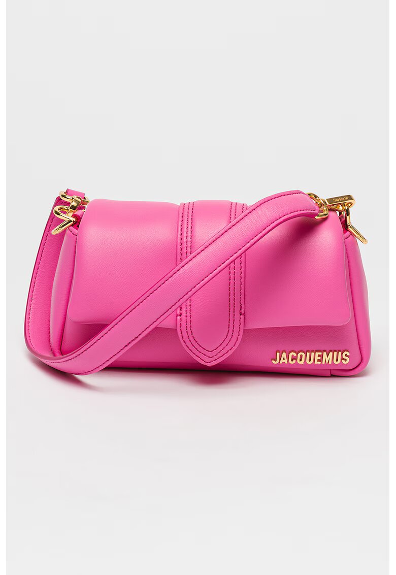 JACQUEMUS Geanta de piele cu bareta de umar Le Petit Bambimou - Fucsia
