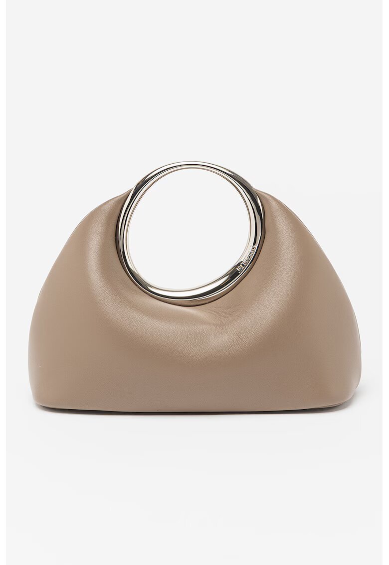 JACQUEMUS Geanta din piele cu maner Calino - Maro taupe