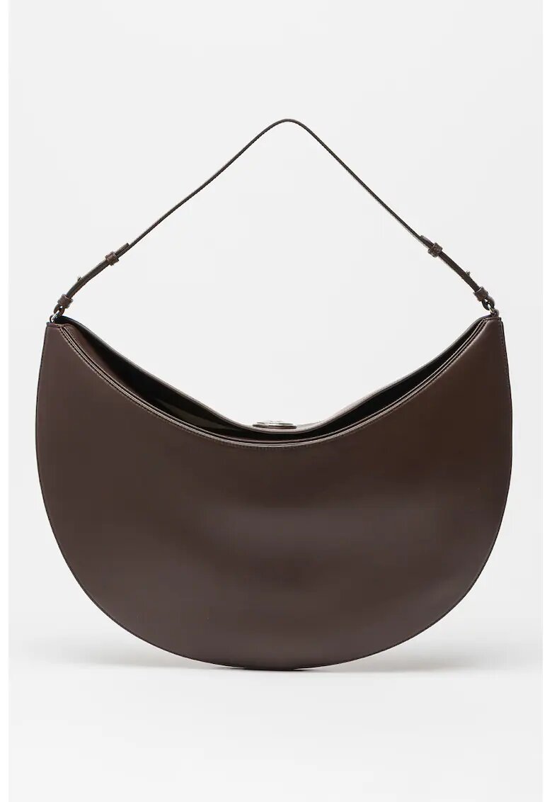 JACQUEMUS Geanta hobo din piele The Sac Ovalo - Maro inchis