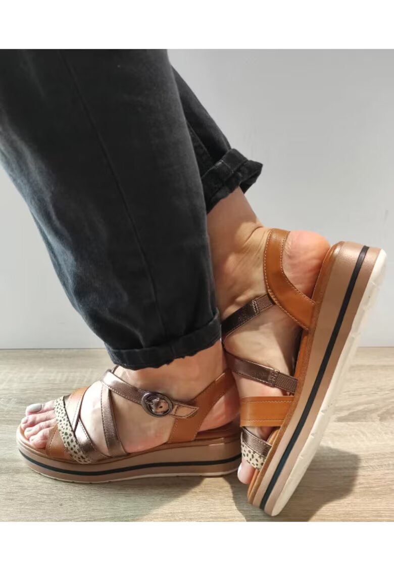 Jana Shoes Sandale Casual Dama Jana 28267-44 Maro Cu Metalic - 674645 - Maro