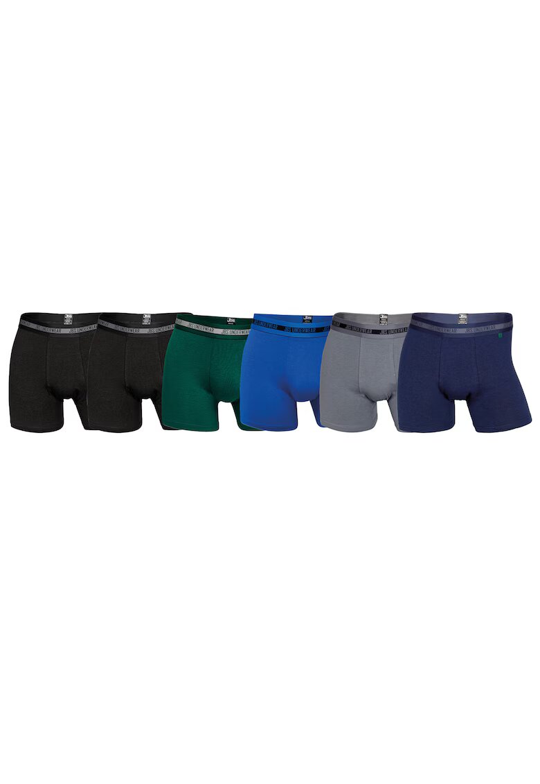 jbs Set de boxeri cu logo - 6 perechi - Verde/Negru/Gri/Albastru
