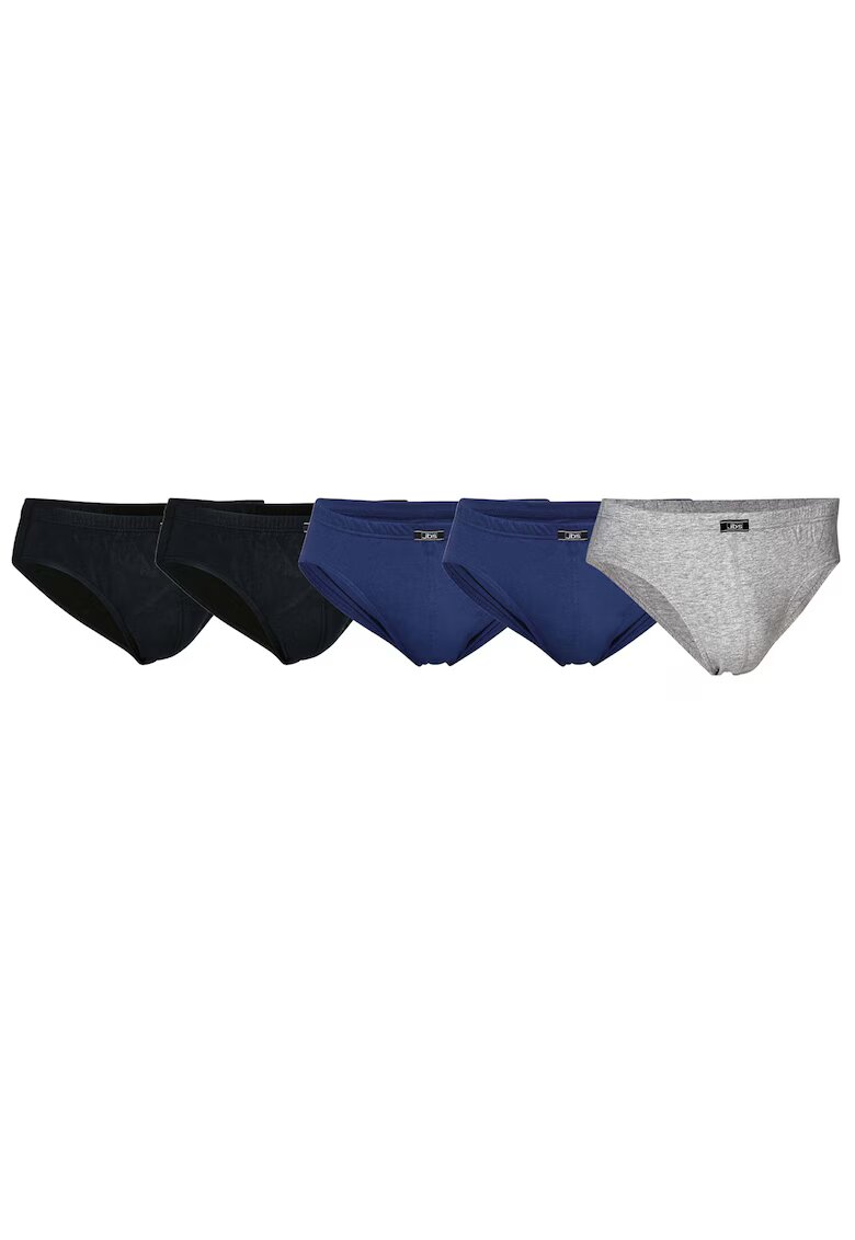 jbs Set de chiloti cu logo- 5 perechi - Negru/Gri/Albastru