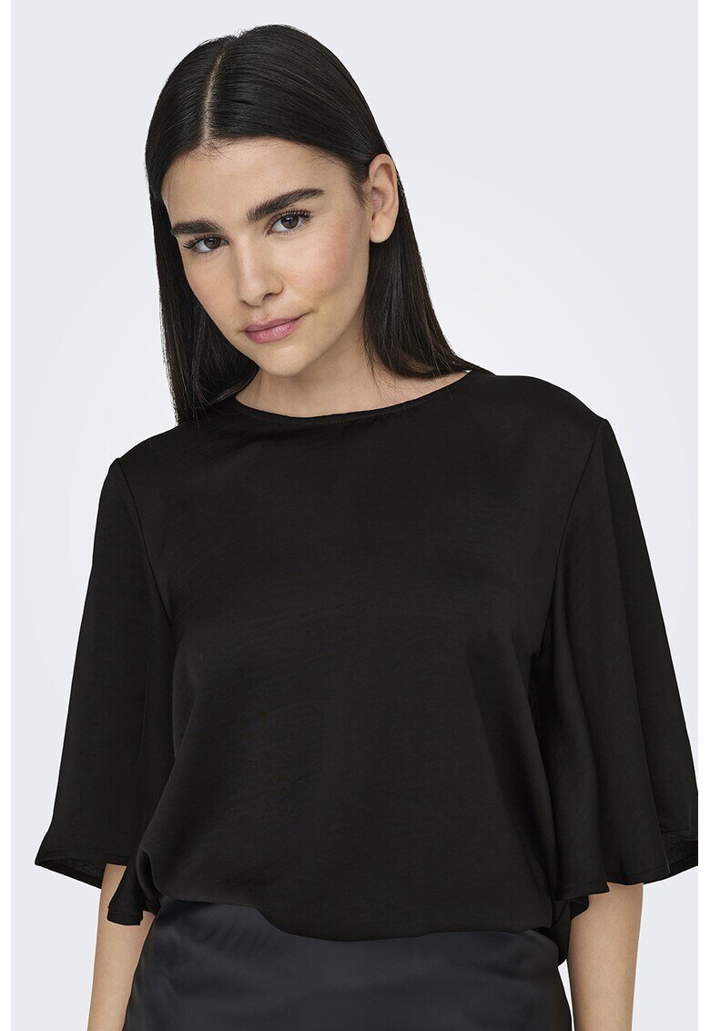 JdY Bluza din satin cu maneci medii - Negru