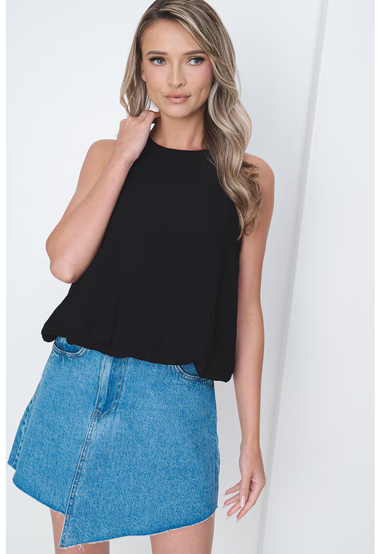JdY Bluza lejera cu decolteu rotund - Negru