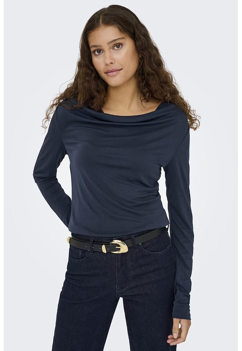 JdY Bluza uni slim fit - Albastru inchis