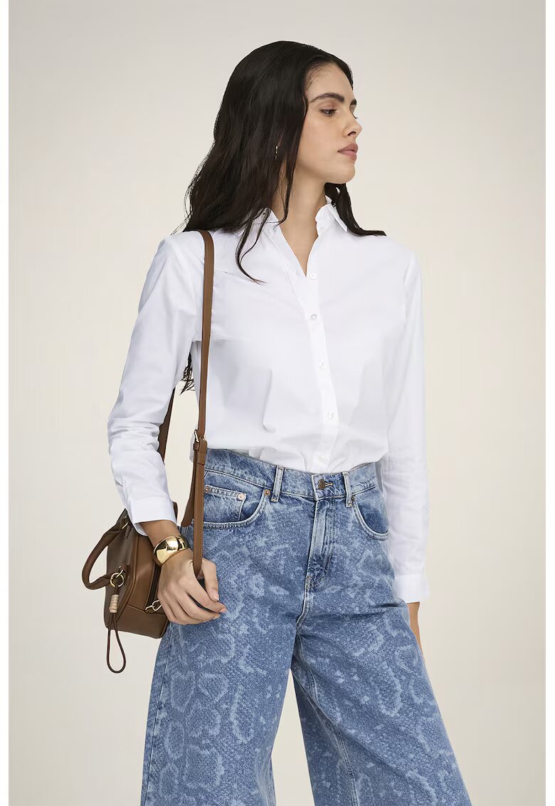 JdY Camasa regular fit cu guler ascutit Mio - Alb