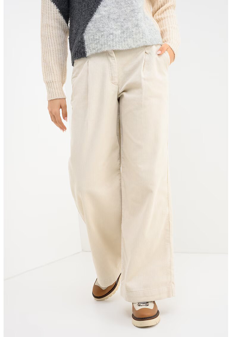 JdY Pantaloni ampli reiati - Alb fildes
