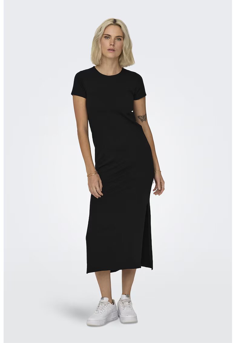 JdY Rochie-tricou cu slituri laterale Yava - Negru