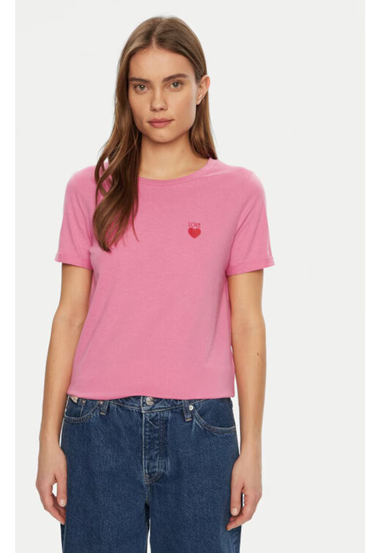 JdY Tricou dama - 304913204 - Bumbac - Roz - Roz