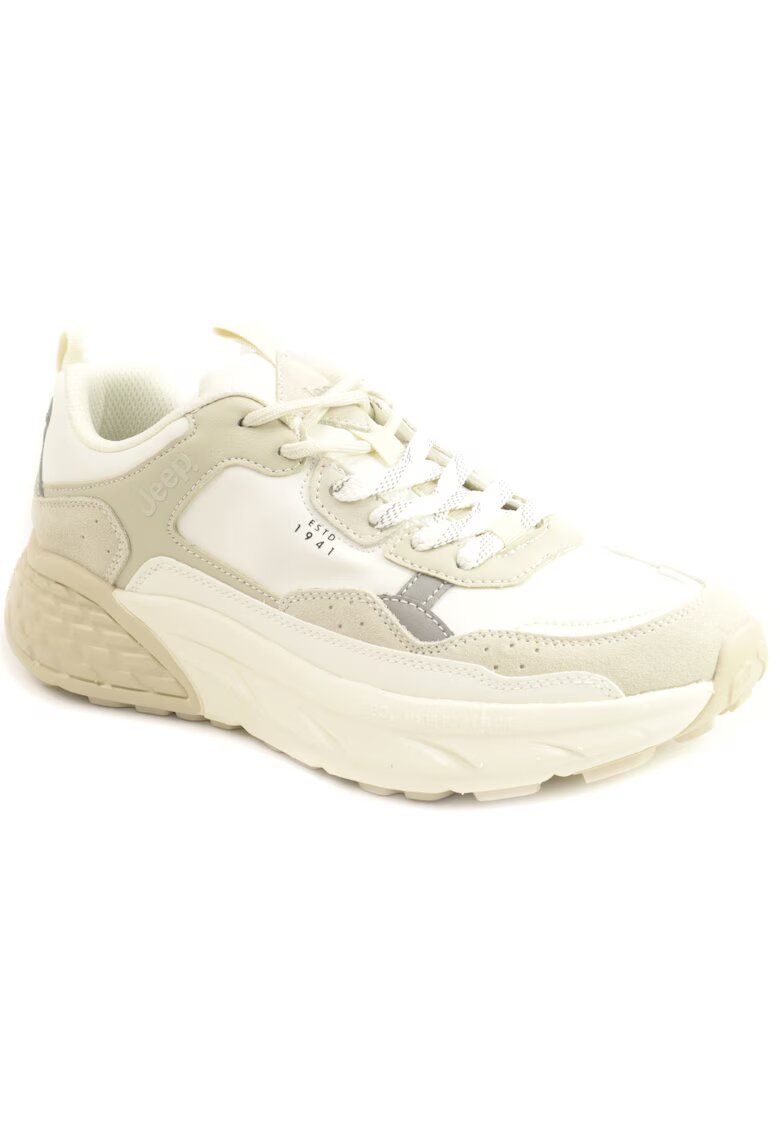 Jeep Sneakers barbati JM51093A - Alb