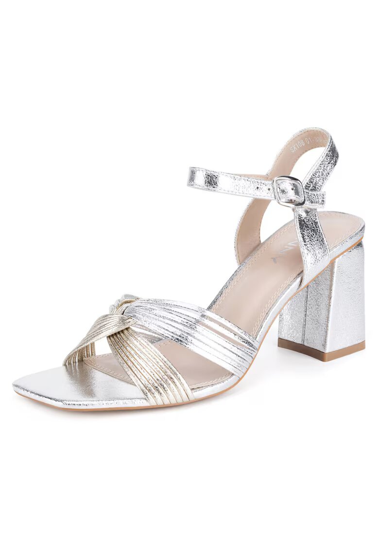 JENNY Sandale cu toc dama - SX108-01 - argintiu