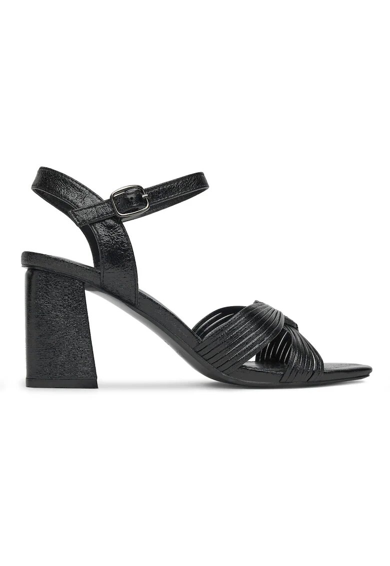 JENNY Sandale dama - piele ecologica - negru - cu toc