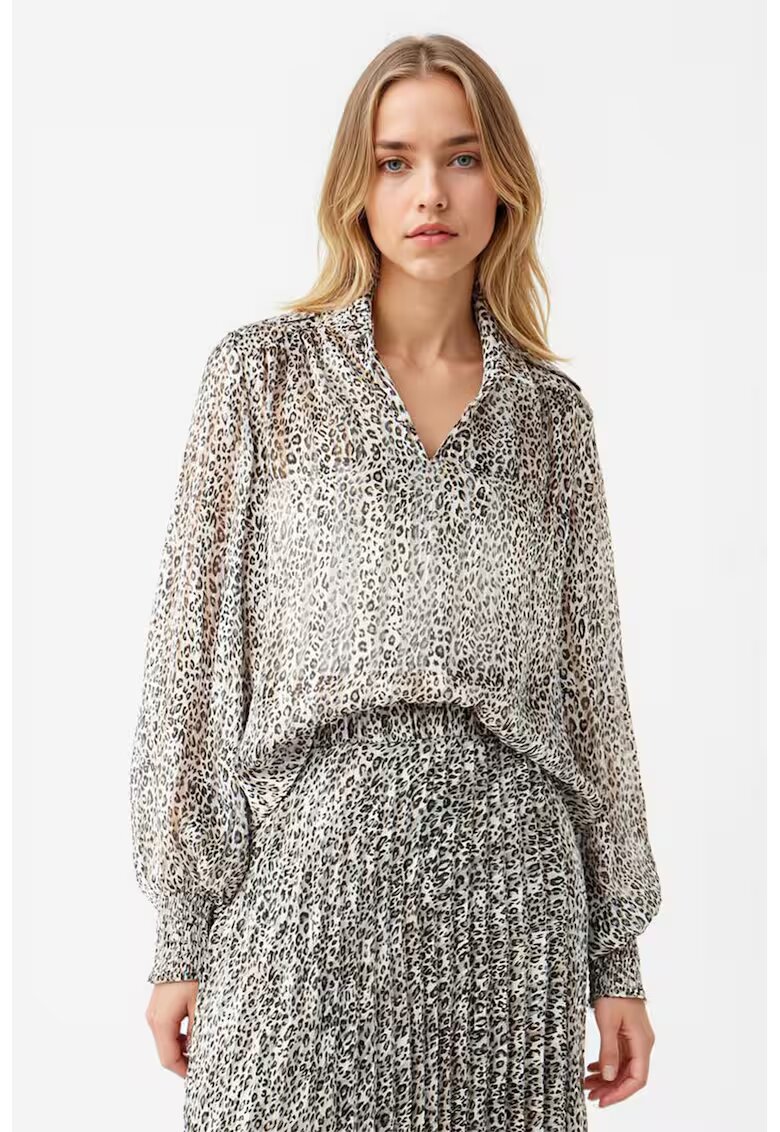 JIMMY KEY Bluza cu animal print - Negru/Alb murdar