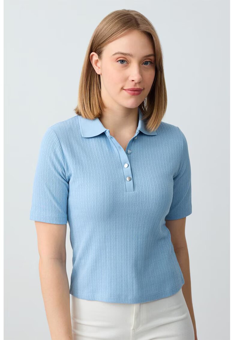 JIMMY KEY Bluza cu aspect texturat - Albastru azur
