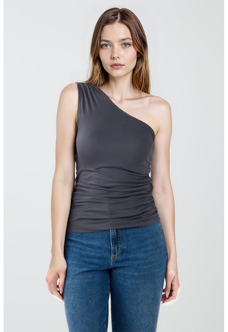 JIMMY KEY Bluza cu decolteu pe umar - Gri inchis
