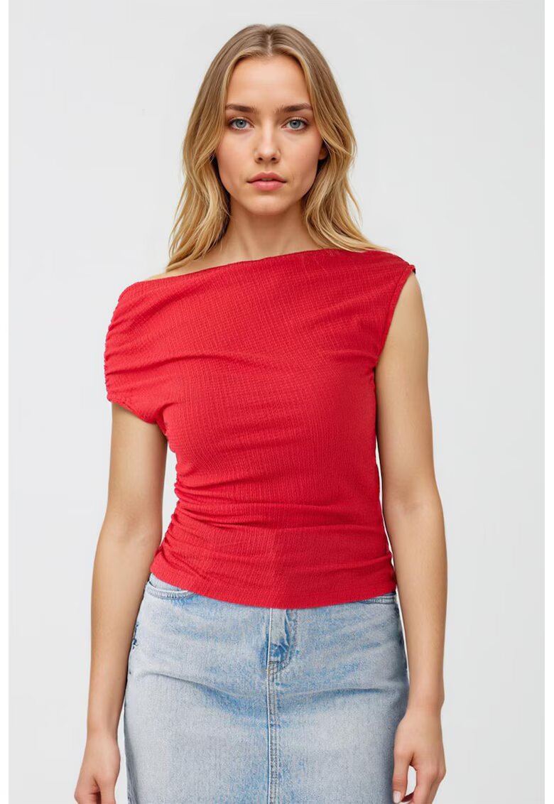JIMMY KEY Bluza cu decolteu pe umeri - Rosu