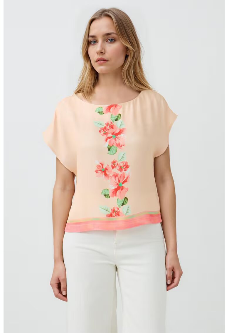JIMMY KEY Bluza cu imprimeu floral - Piersica/Verde pal