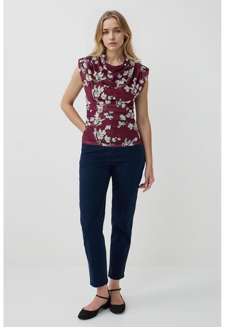 JIMMY KEY Bluza cu imprimeu floral - Visiniu/Alb murdar