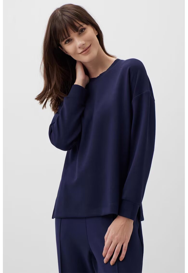 JIMMY KEY Bluza de trening din amestec de modal cu slituri laterale - Bleumarin