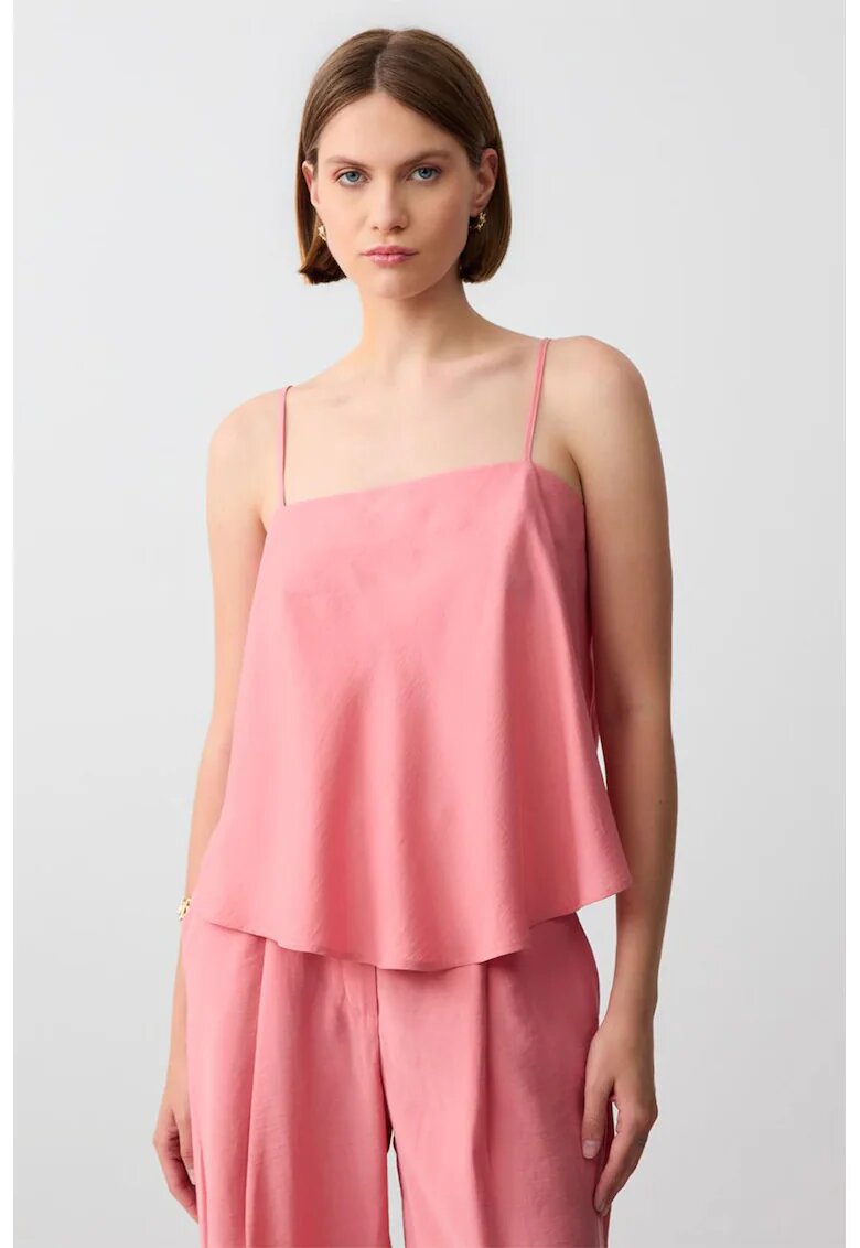 JIMMY KEY Bluza lejera cu decolteu patrat - Fucsia