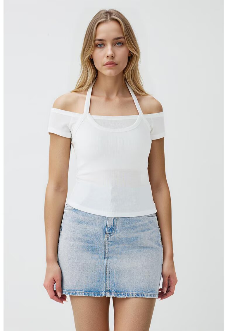 JIMMY KEY Bluza slim-fit - Alb