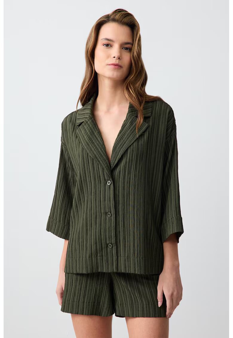JIMMY KEY Camasa cu maneci cazute - Verde inchis