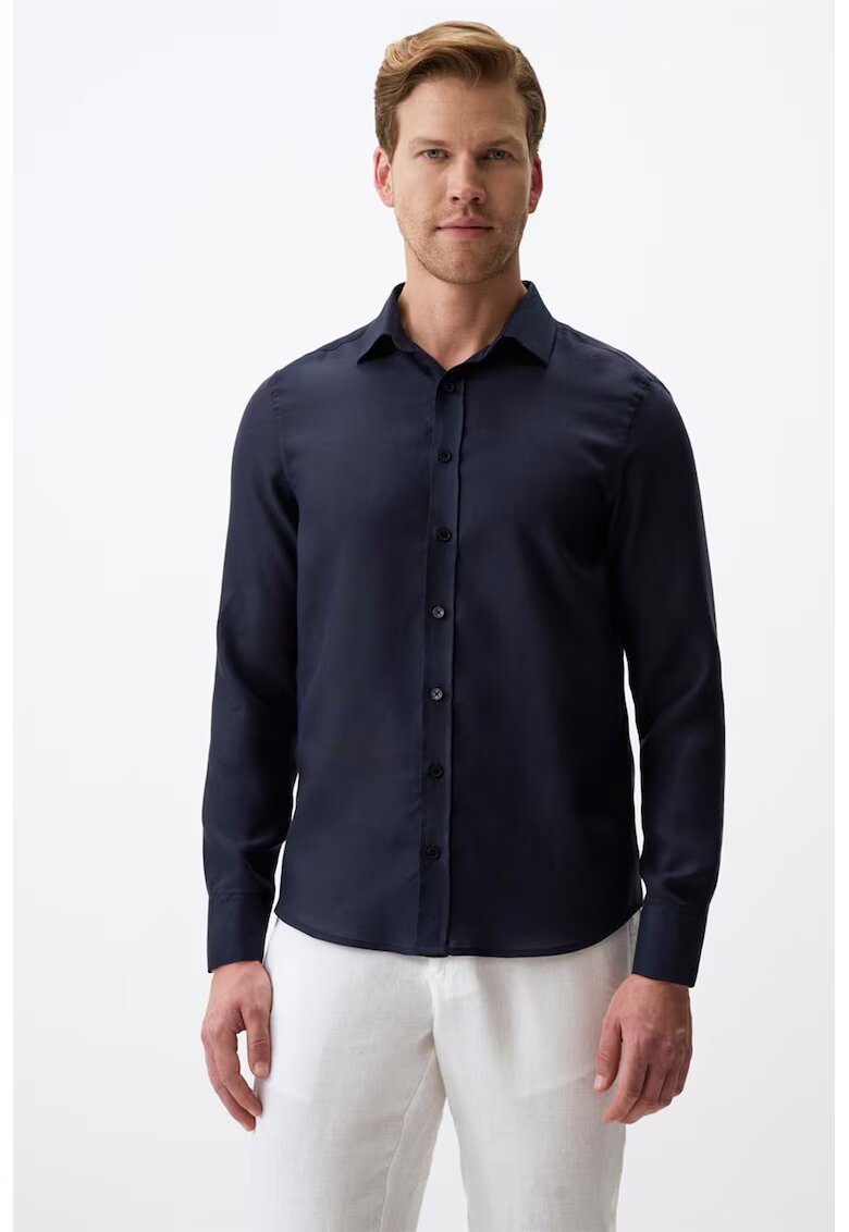 JIMMY KEY Camasa regular fit din tencel - Albastru ultramarin