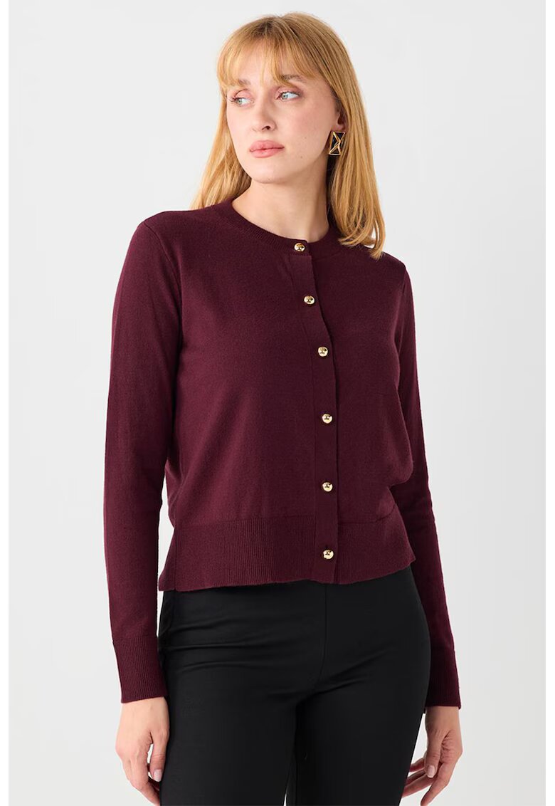 JIMMY KEY Cardigan cu decolteu la baza gatului - Visiniu