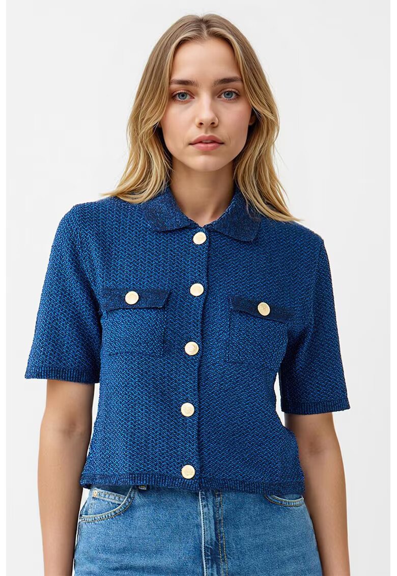 JIMMY KEY Cardigan din amestec de bumbac - Albastru inchis