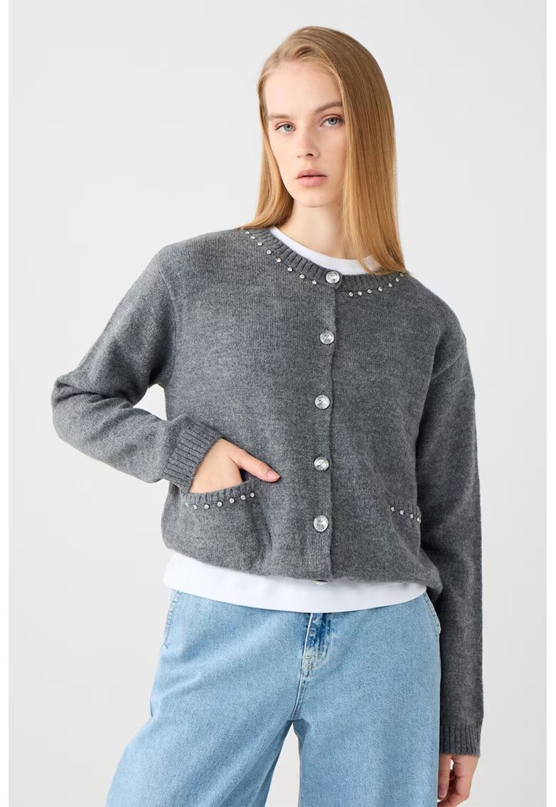 JIMMY KEY Cardigan tricotat cu nasturi - Gri