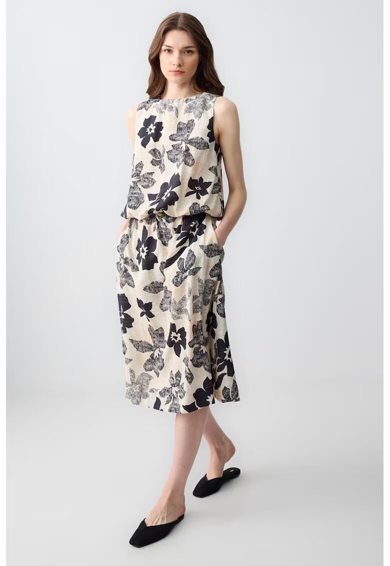 JIMMY KEY Fusta cu model floral si buzunare laterale - Negru/Bej