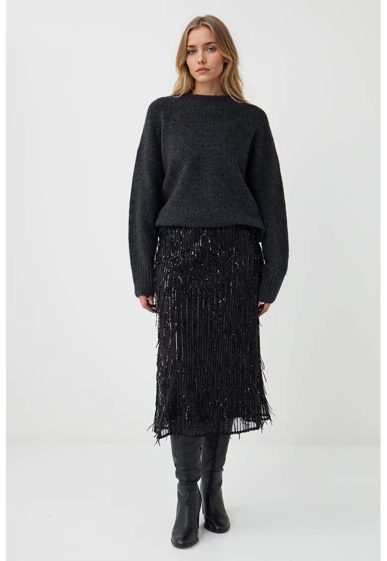 JIMMY KEY Fusta midi cu paiete - Negru