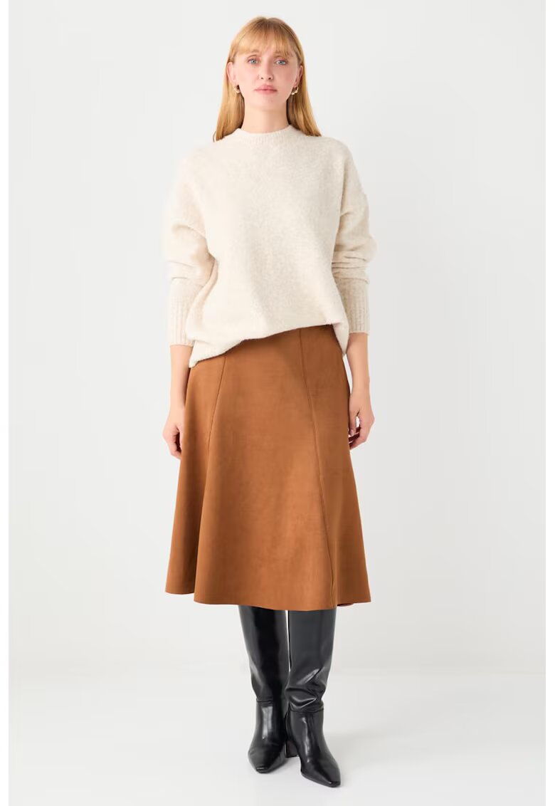 JIMMY KEY Fusta midi evazata - Caramel