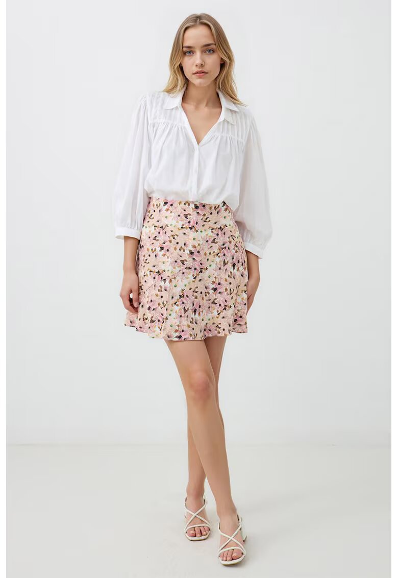 JIMMY KEY Fusta mini cu model floral - Alb/Roz