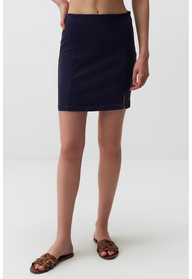 JIMMY KEY Fusta mini cu slit lateral - Bleumarin