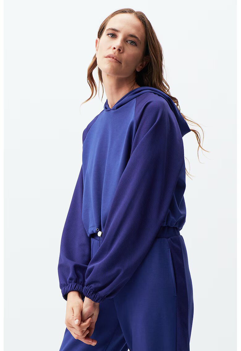 JIMMY KEY Hanorac crop cu maneci raglan - Bleumarin