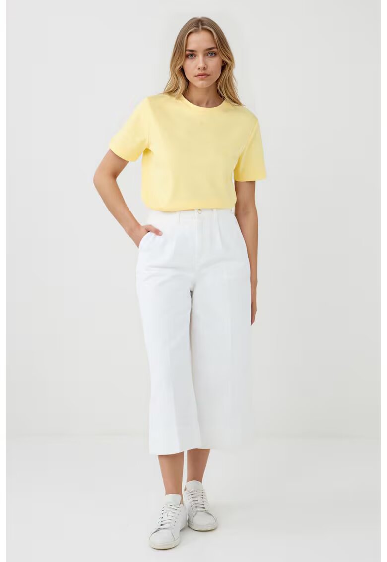 JIMMY KEY Pantaloni capri cu croiala ampla - Alb