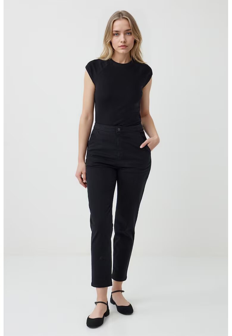 JIMMY KEY Pantaloni conici cu talie inalta - Negru