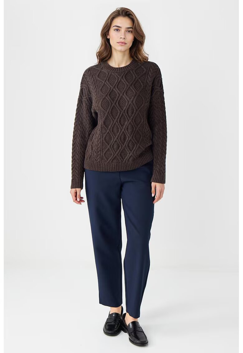 JIMMY KEY Pantaloni crop cu talie elastica - Bleumarin