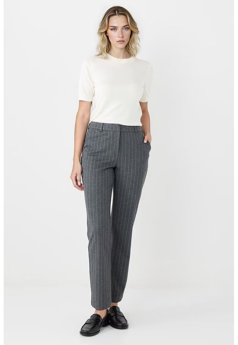 JIMMY KEY Pantaloni cu croiala dreapta si model cu dungi discrete - Alb/Gri inchis melange