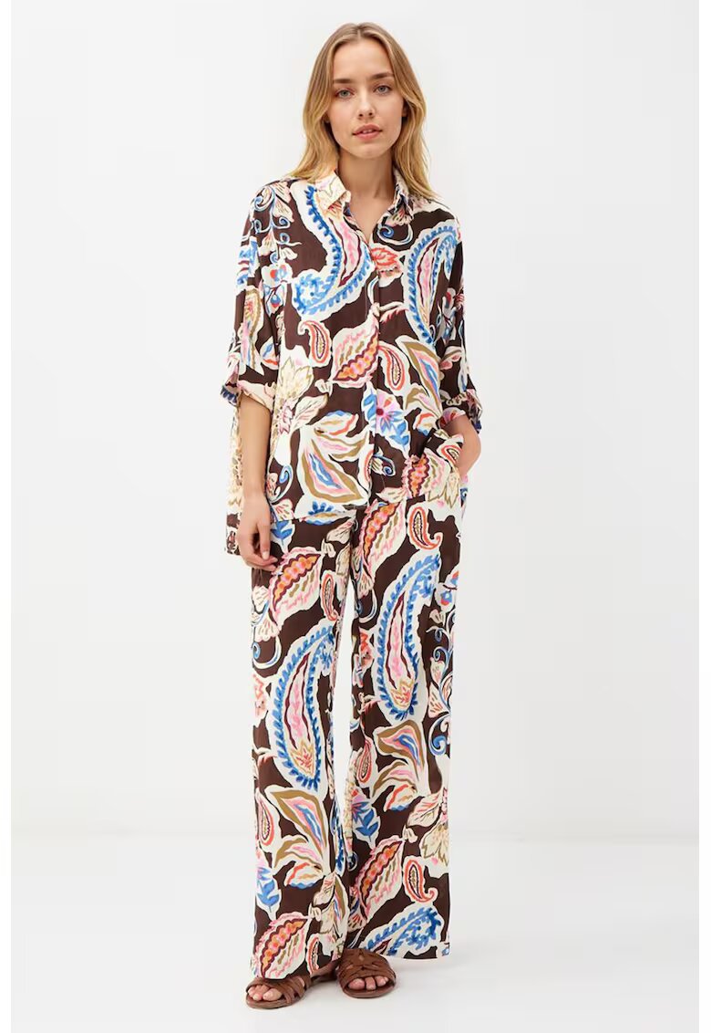 JIMMY KEY Pantaloni cu model paisley si croiala ampla - Multicolor
