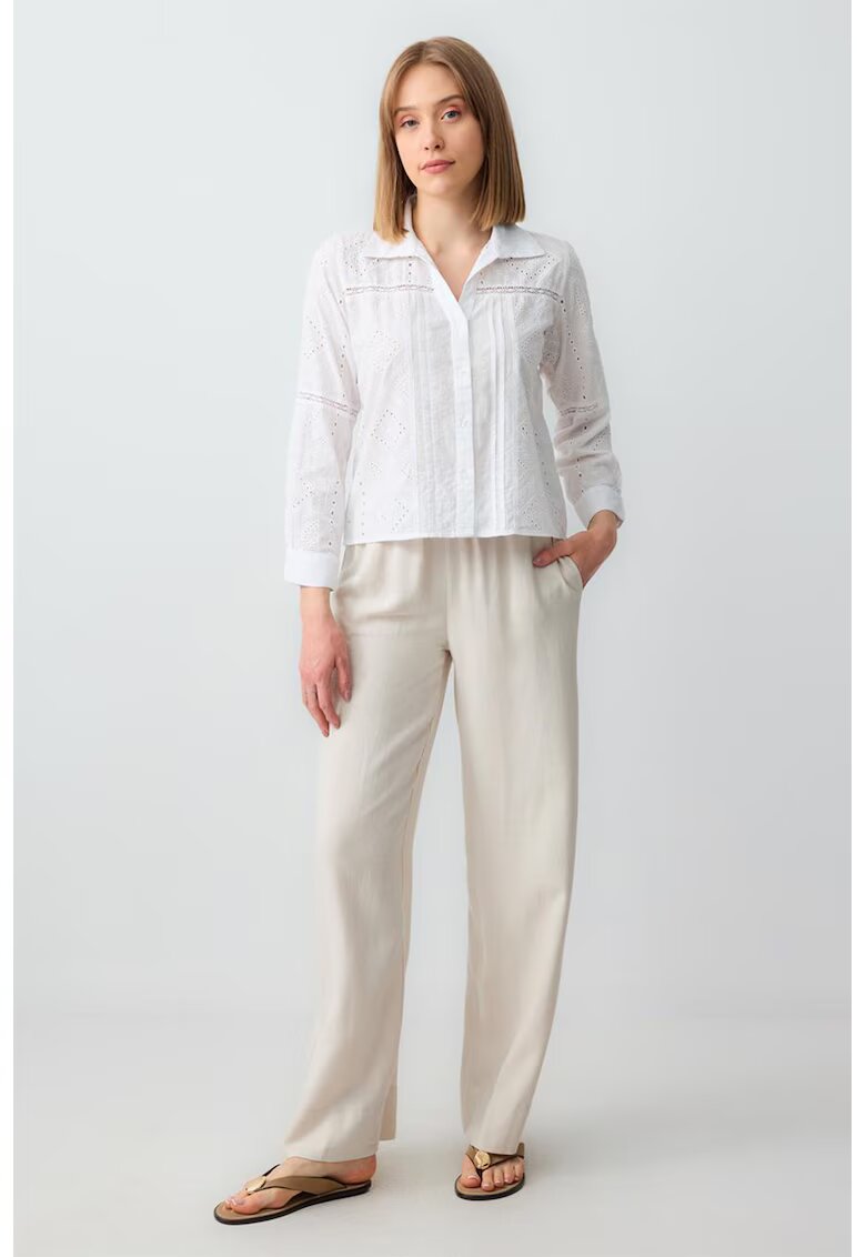 JIMMY KEY Pantaloni cu talie inalta - Maro nisip