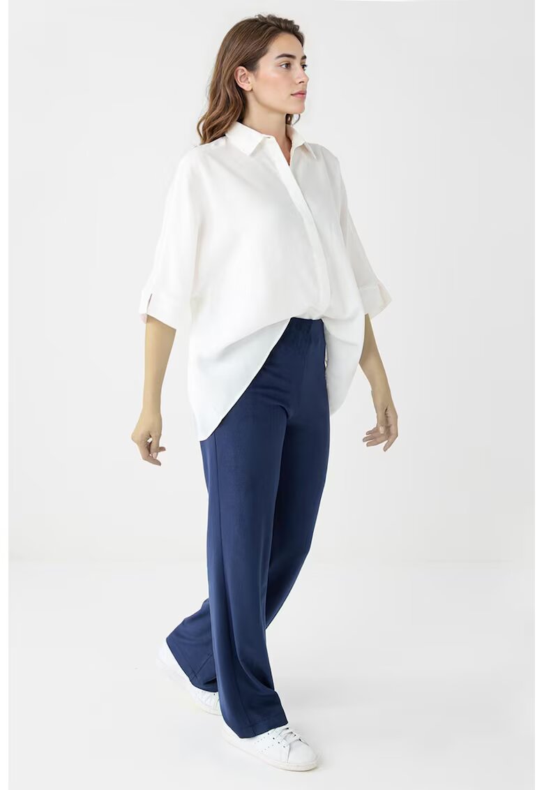 JIMMY KEY Pantaloni de catifea cu croiala ampla - Bleumarin